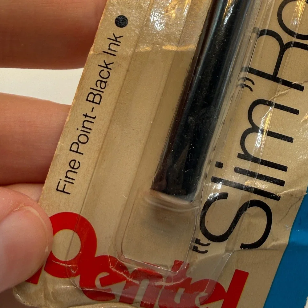 Pentel Slim Rolling Writer Refill Fine‎ Point Black Ink Vintage MG8BP-A Japan
